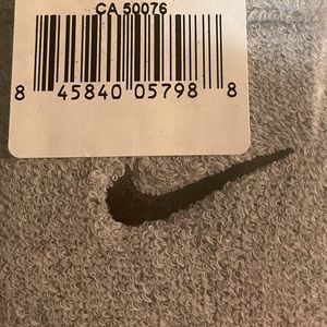 Nike wristbands With Big Swoosh Logo Gray/Black NWOT